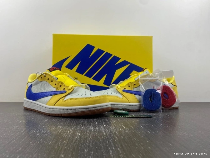 Kick Theory Low Travis x Air Scott Canary OG 1 DZ4137-700 Jordan 0816